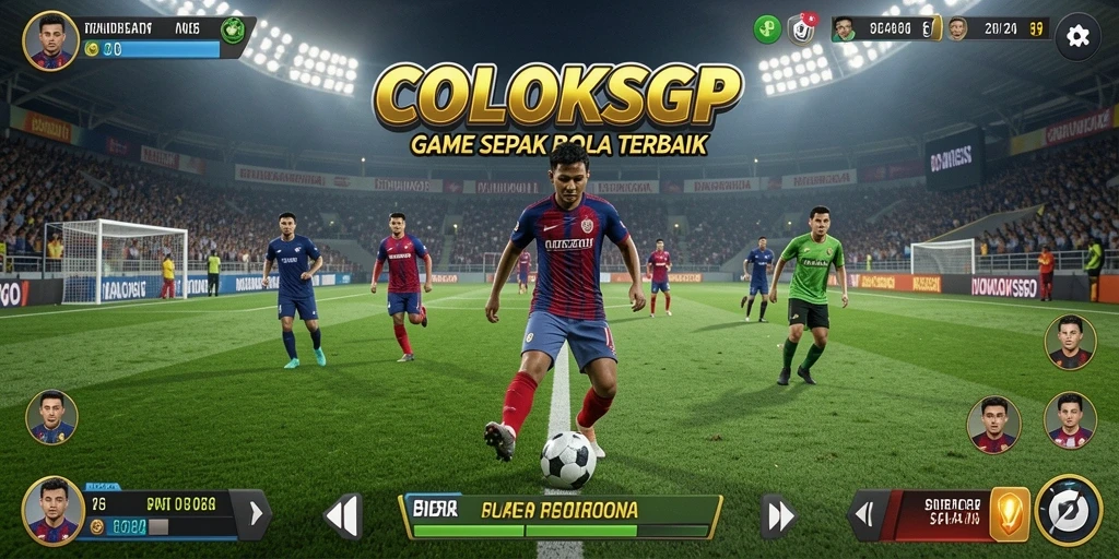Screenshot gameplay COLOKSGP menampilkan aksi pertandingan sepak bola yang seru.