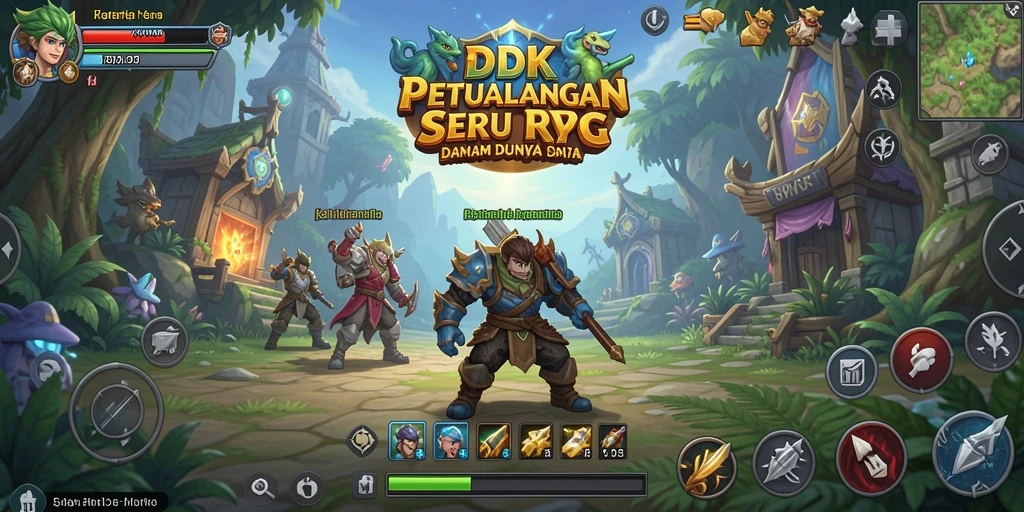 Screenshot gameplay DKK menunjukkan pertarungan epik dan karakter menawan.