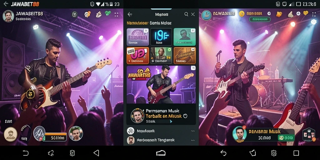 Screenshot dari gameplay JAWABET88 yang menampilkan keseruan bermain musik.