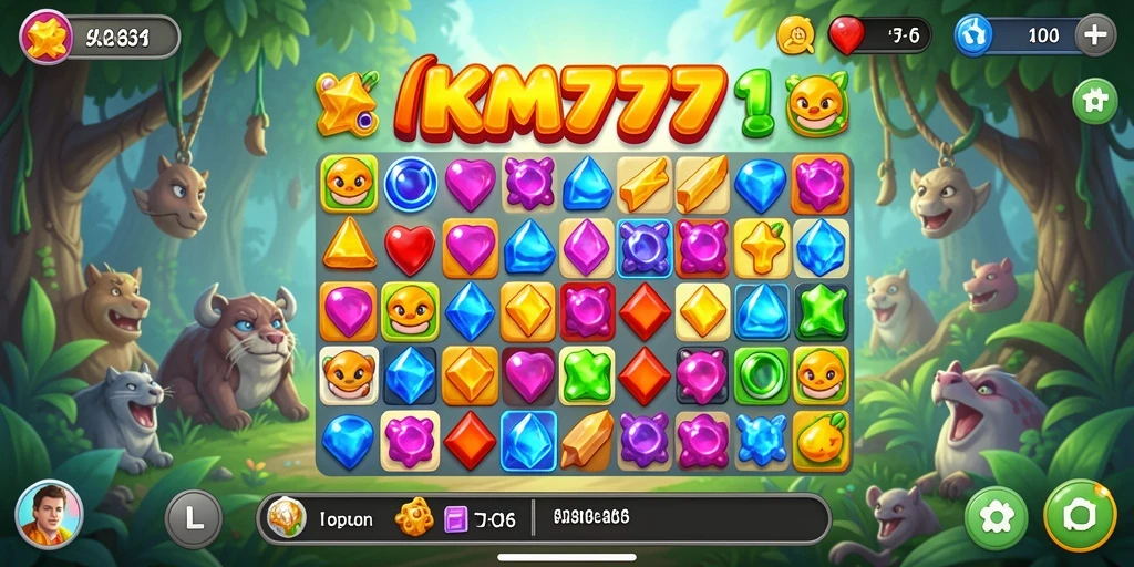 Gameplay seru dari KM777 dalam aksi Match-3.