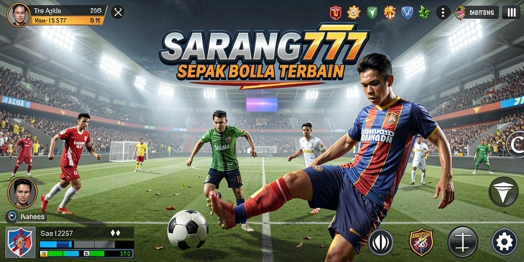 Tampilan menarik dari gameplay SARANG777 dengan aksi sepak bola yang mendebarkan.
