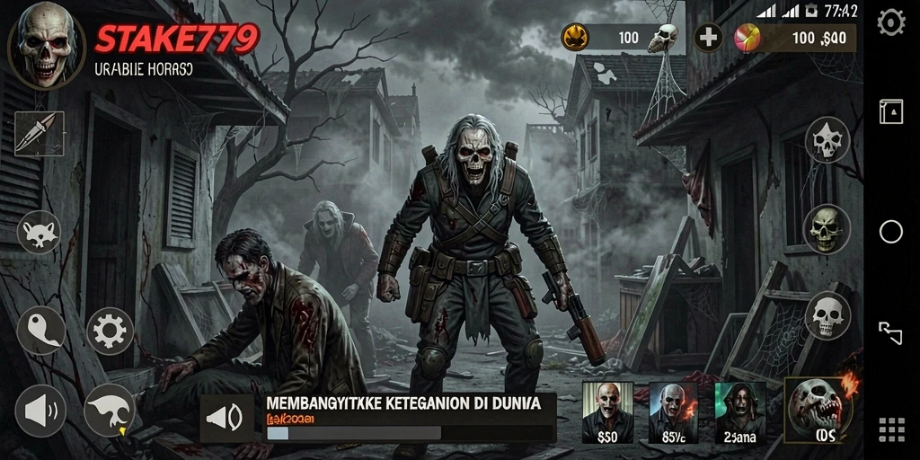 Screenshot menunjukkan aksi gameplay menakutkan di STAKE779