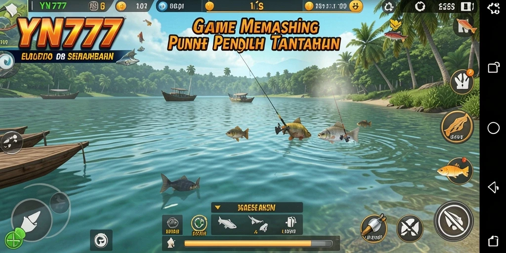 Tangkapan ikan terbesar di YN777 saat gameplay penuh aksi.